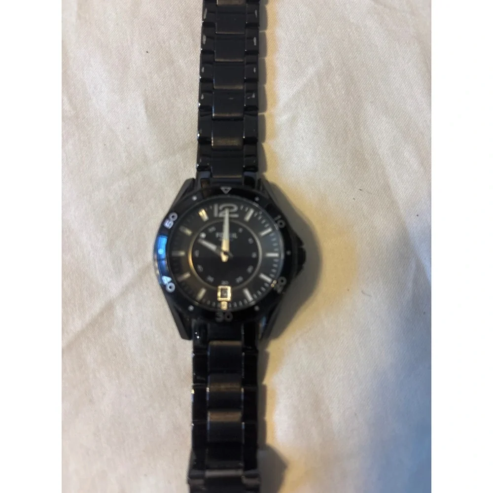 Fossil Watch AM-4302 Mens OS Black Good Stainless Steel Analog Date‎ 10 ATM